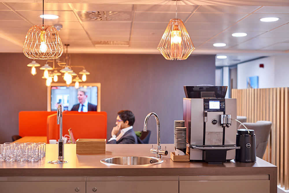 bean to cup coffee machine on the counter at st edmunds house